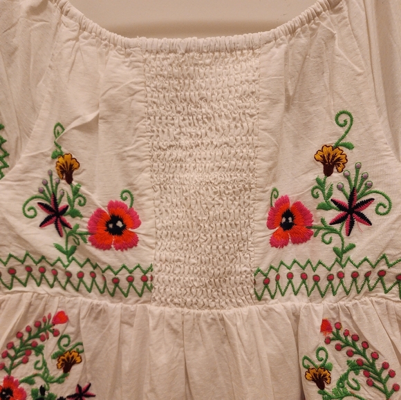 NWT ANTHROPOLOGIE Embroidered Off-the-Shoulder Dress - Picture 3 of 5